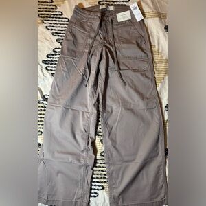 HOLLISTER Y2K Super Baggy Wide Leg Casual Drawstring Pants in Taupe